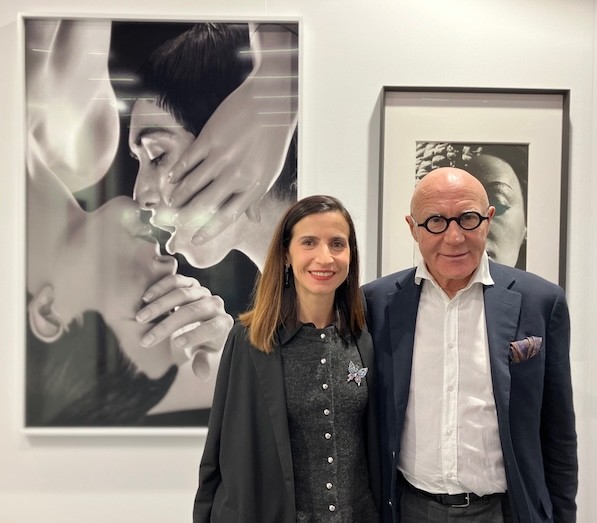 Chiara Panarello and Ettore Molinario at their stand at the Mia Photo Fair. (Photo by Michael Diemar)